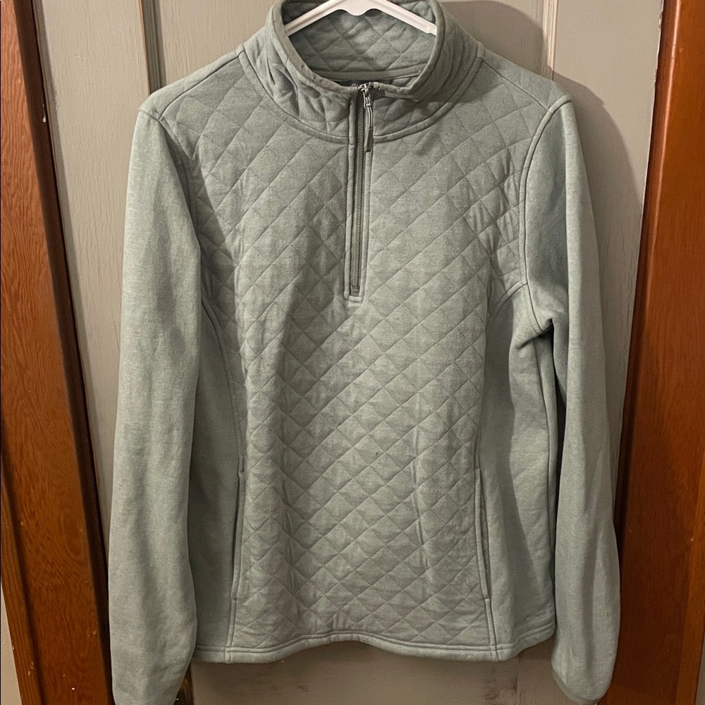 Eddie Bauer Light Green Quilted Sweatshirt